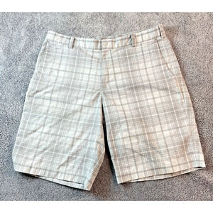 Nike Golf Tour Performance Dri Fit Mens 38 Plaid Golf Shorts Small Stain